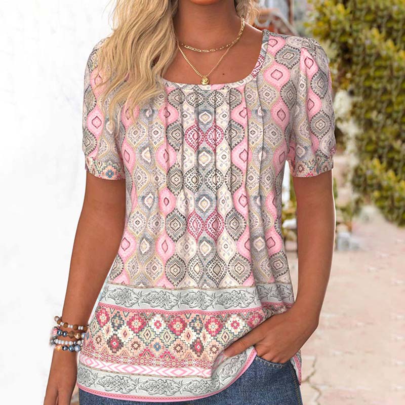 Blouse À Imprimé Ethnique Vintage