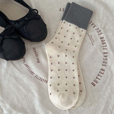 Chaussettes À Pois À Blocs De Couleurs